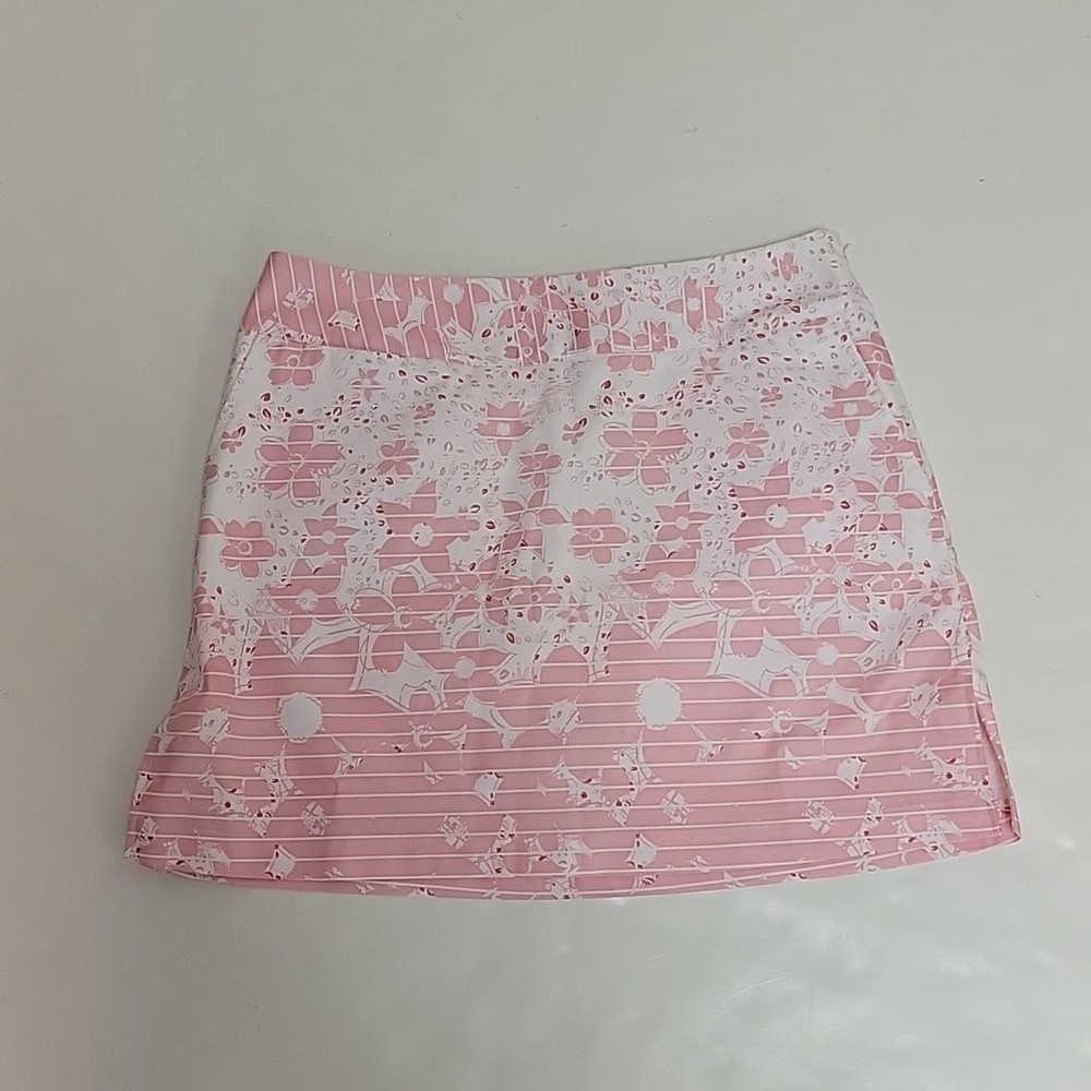 Adidas Climacool pink & white floral golf skort sz 4 picklball tennis feminine